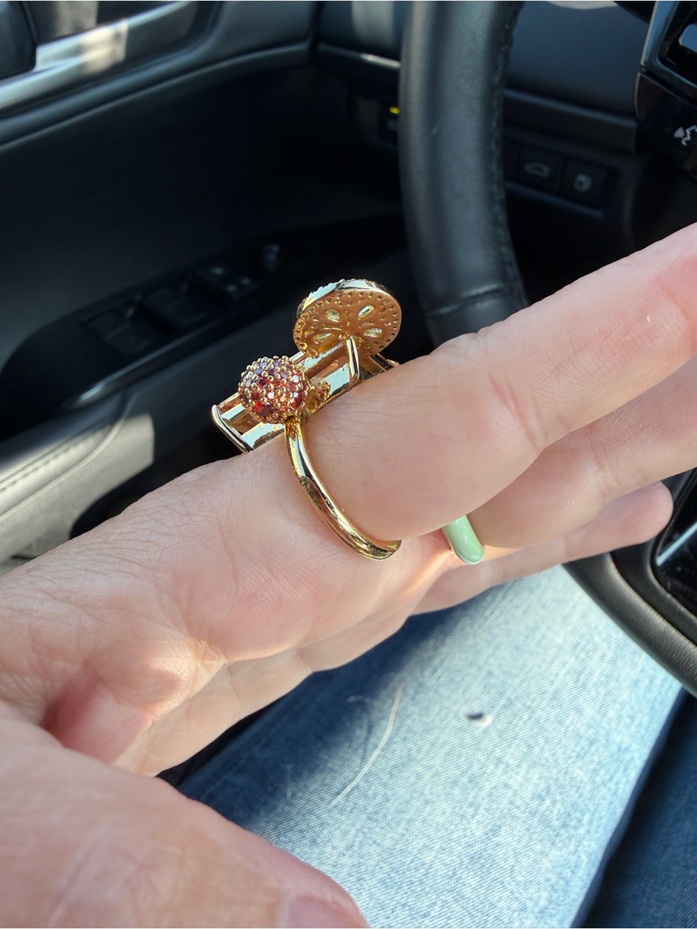 kate spade Gold-Tone Amber Crystal Statement Ring - Picture 5 of 5